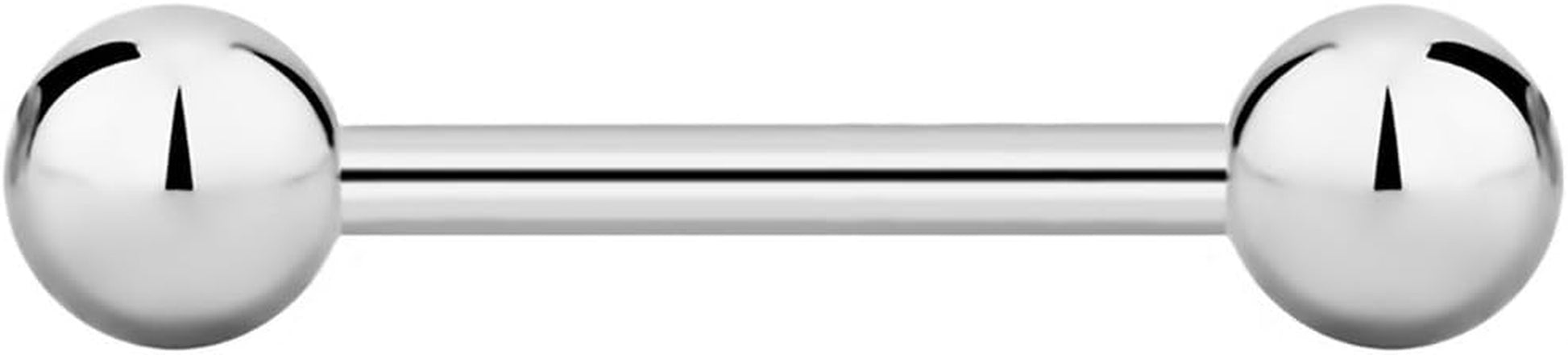 Forbidden Body Jewelry Nipple Barbell, Nipple Bars, Silver Nipplerings Piercing Surgical Steel 8G - 18G Straight Barbell Body Jewelry (Sold Individually)