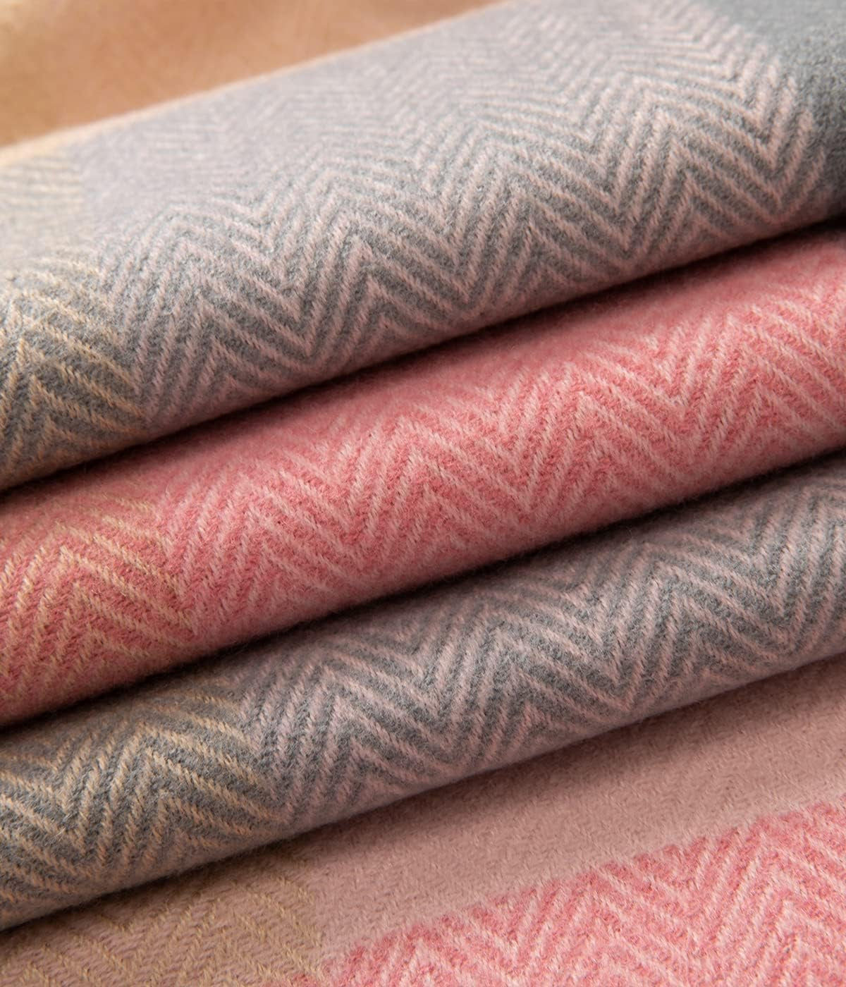 Villand Women'S Wool Scarf - Cashmere Feel Winter Checked Scarves for Women, Large Soft Thick Shawls and Wraps with Gift Box