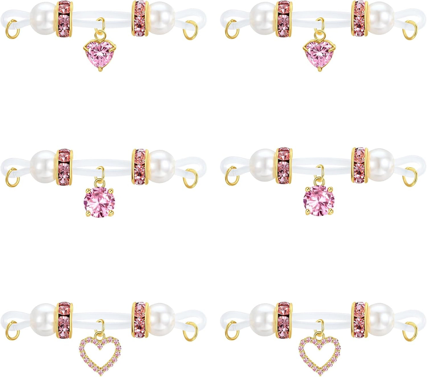 D.Bella Fake Nipple Rings Non Piercing Nipple Jewelry Bells Dangle Heart Butterfly Adjustable Nooses Faux Nipple Piercing Cute Body Jewelry