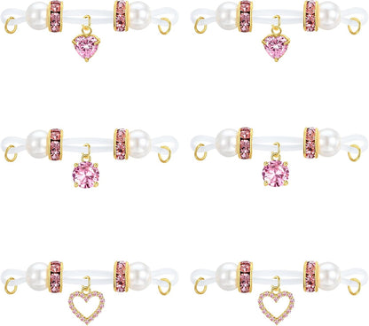 D.Bella Fake Nipple Rings Non Piercing Nipple Jewelry Bells Dangle Heart Butterfly Adjustable Nooses Faux Nipple Piercing Cute Body Jewelry