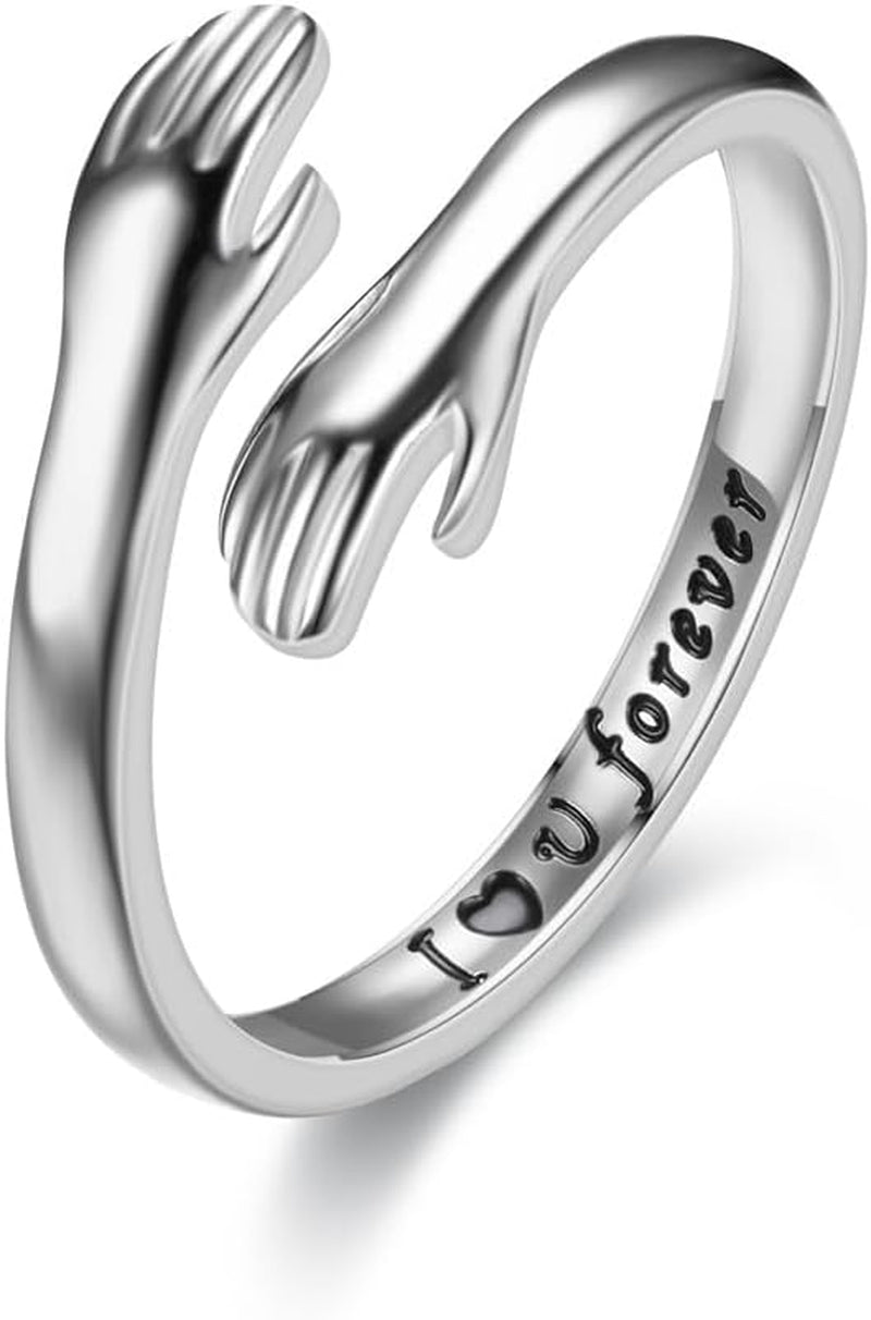 Close-up of granddaughter hug ring band detail