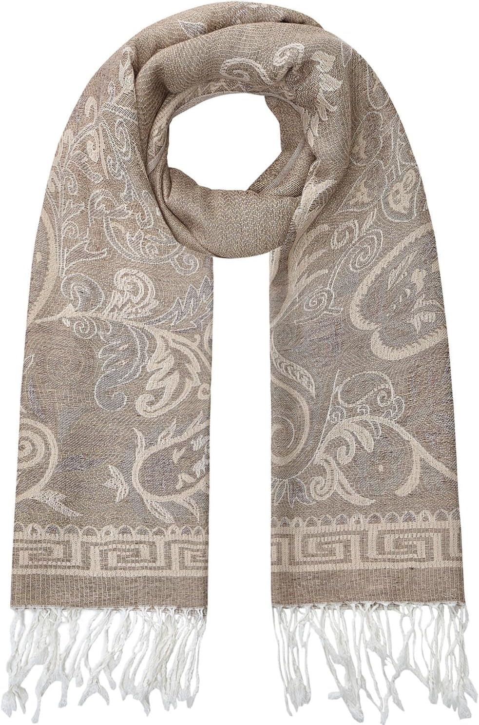 Umjetnost Womens Soft Silky Pashmina Rave Scarf Paisley Pattern Pashmina Shawl Wrap with Fringes