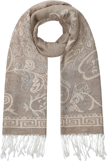 Umjetnost Womens Soft Silky Pashmina Rave Scarf Paisley Pattern Pashmina Shawl Wrap with Fringes