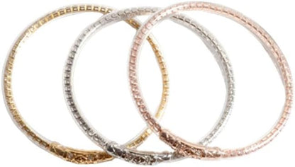 3Pcs Crystal Jelly Silicone Bracelets Set Shine Jelly Rhinestone Silicone Filled Bangles Bracelet for Women Men