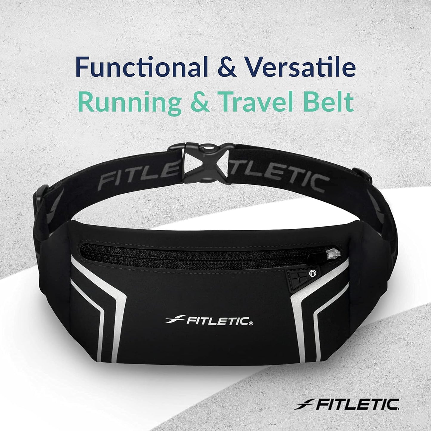 Modern sports running belt showing large water-resistant pouch