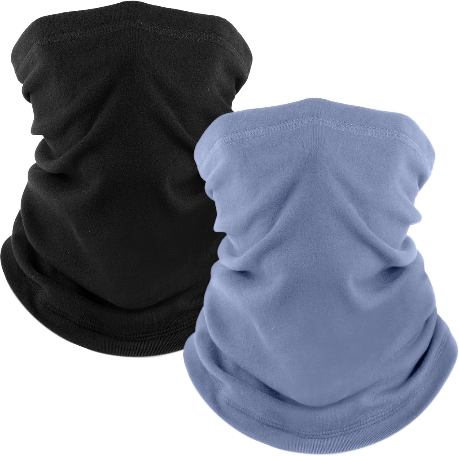 Fuinloth 2 Pack Winter Neck Gaiter, Fleece Warmer Scarf Cold Weather Face Mask Cover for Men/Women