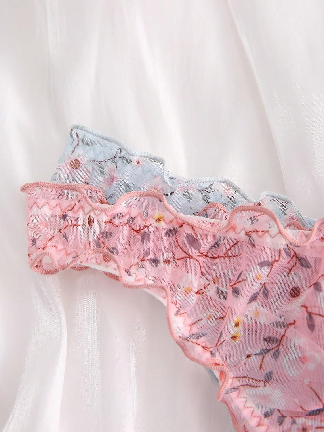 Cute bow detail floral thongs breathable comfortable everyday panties