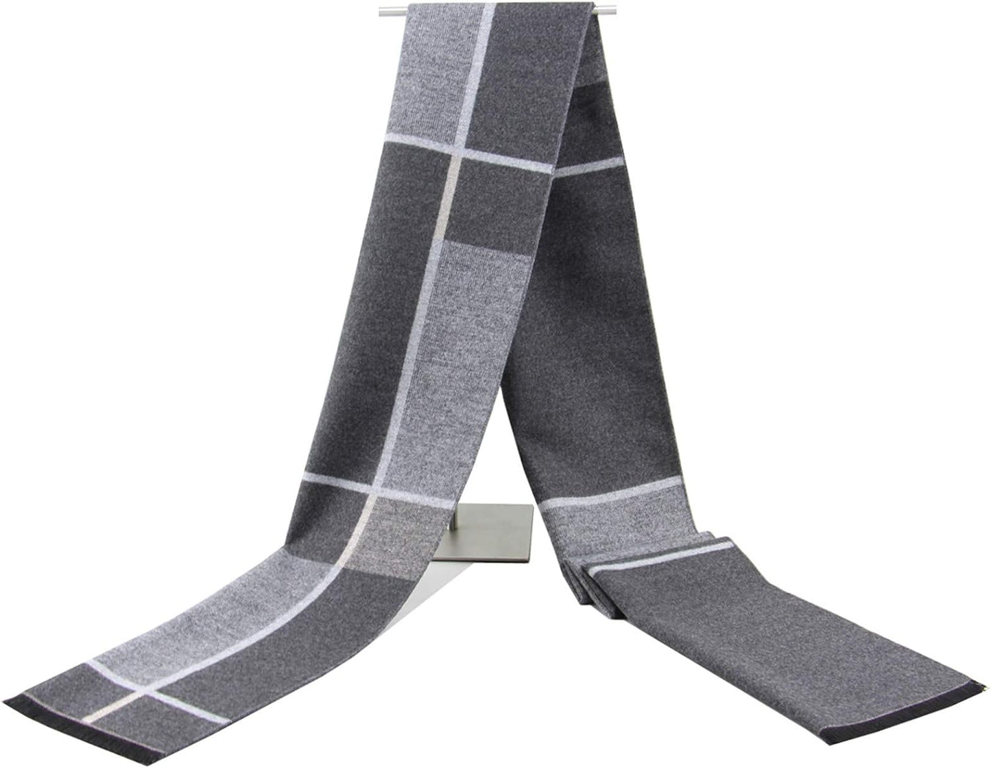 Men'S Scarves Classic Arrival Winter Plaid Scarf Tassel Edge Soft Warm Scarf