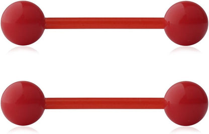 Ruifan 14G 16Mm Acrylic Nipple Tongue Barbell Ring Body Piercing Jewelry Retainer 2-6PCS