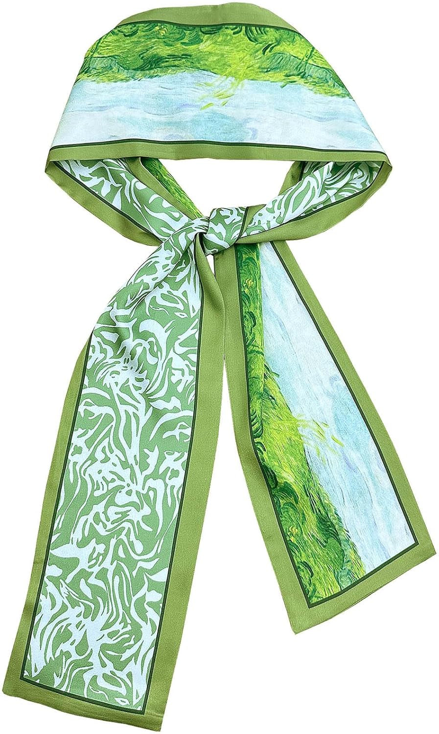 Head Scarf Hair Neck Scarves for Women Purse Bag Scarfs for Handbags Silky Long Thin Satin Headscarf Fashion