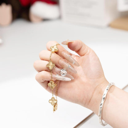 18K Gold-Plated Women'S Gold Lucky Four-Leaf Clover Bracelet Exquisite Fashion Jewelry Jewelry Gift Women'S Gift