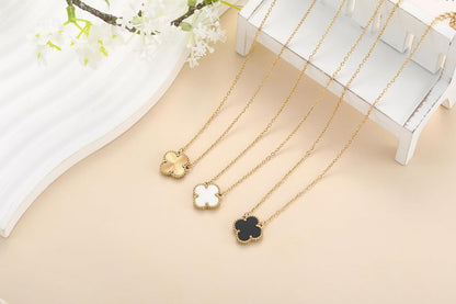 Clover Pendant Necklace Set for Women 18K Gold Plated Four Leaf Clover Necklace Lucky Simple Jewelry Gifts for Women 3Pcs
