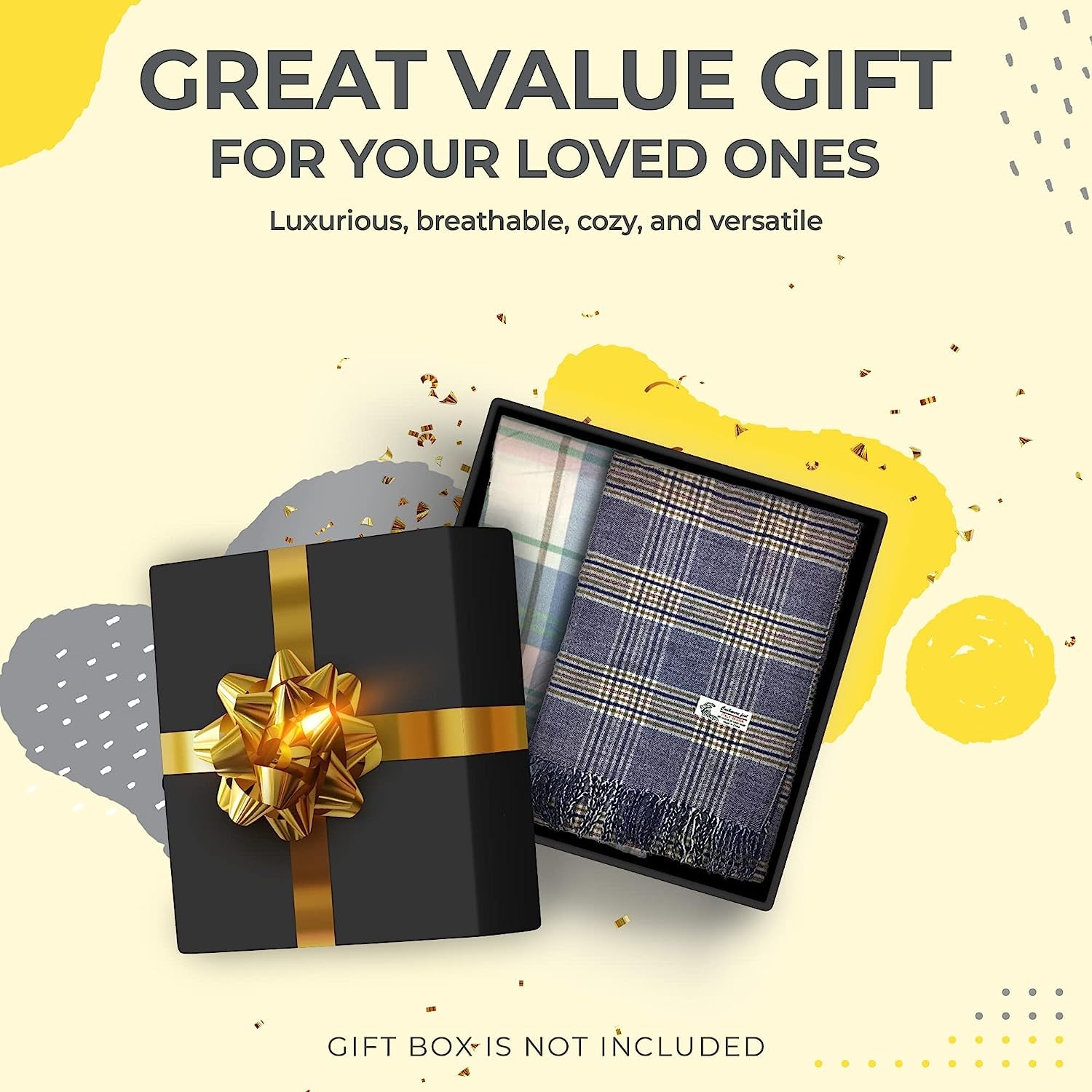 Plum Feathers Super Soft Luxurious Cashmere Feel Unisex for Men and Women Winter Scarf