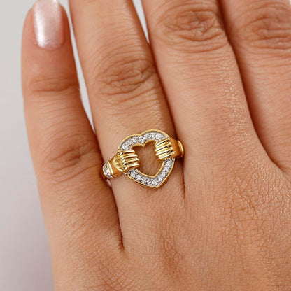 18K yellow gold vermeil sterling silver diamond ring