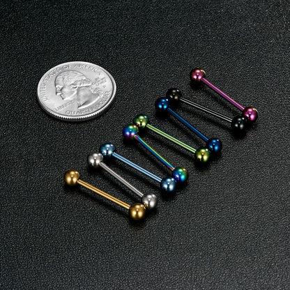 VCMART 12Mm-18Mm 14G Tongue Rings Nipple Straight Barbells Surgical Steel Body Piercing Jewelry