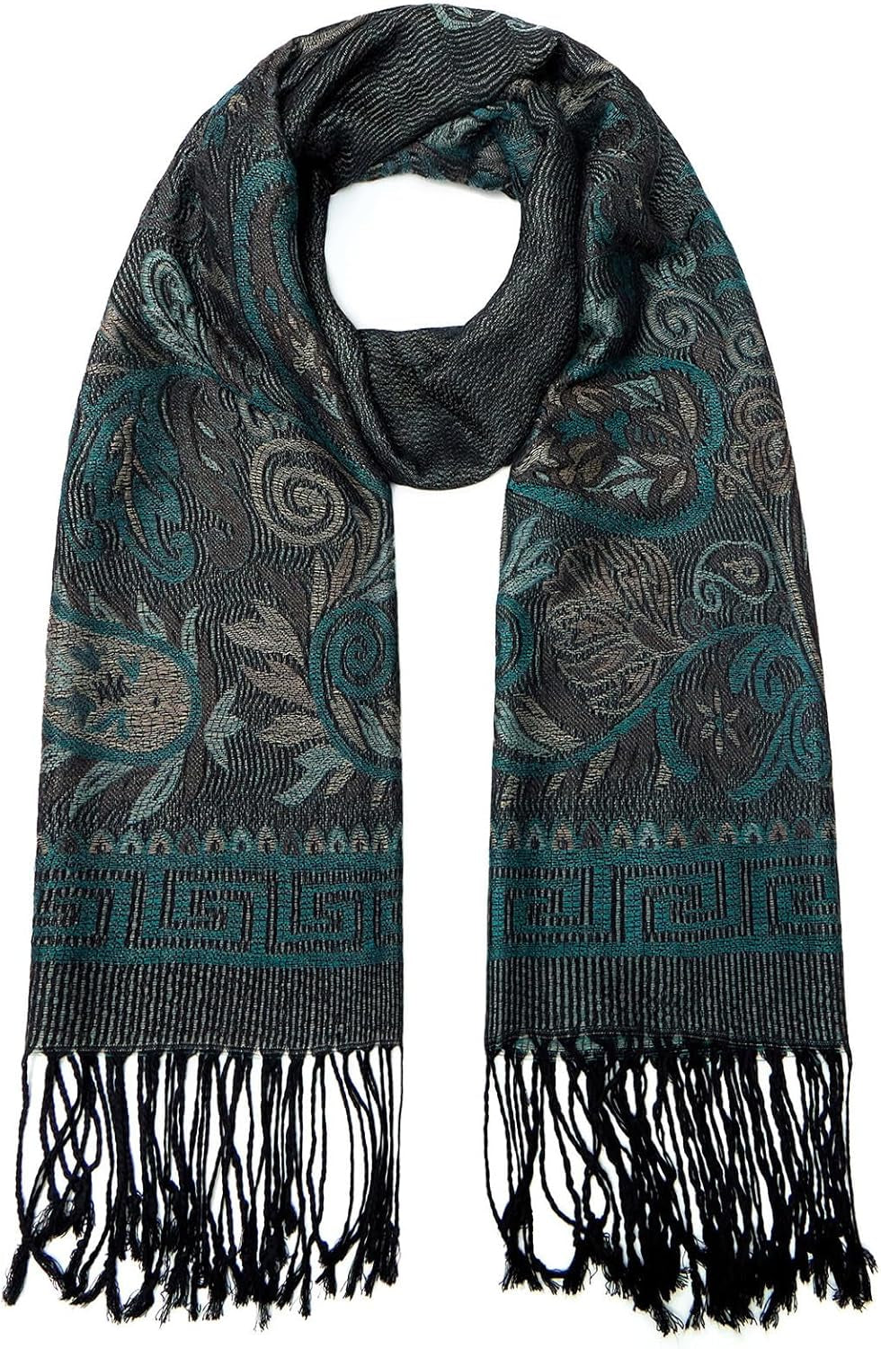 Umjetnost Womens Soft Silky Pashmina Rave Scarf Paisley Pattern Pashmina Shawl Wrap with Fringes