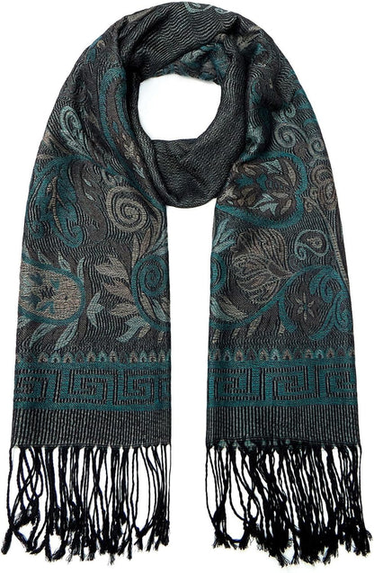 Umjetnost Womens Soft Silky Pashmina Rave Scarf Paisley Pattern Pashmina Shawl Wrap with Fringes