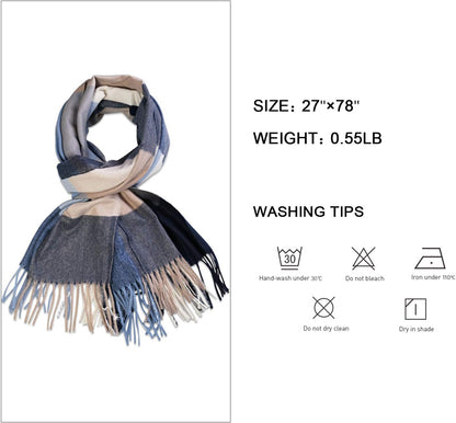SOJOS Classic Plaid Tartan Scarf for Women Men Soft Scarves SC316