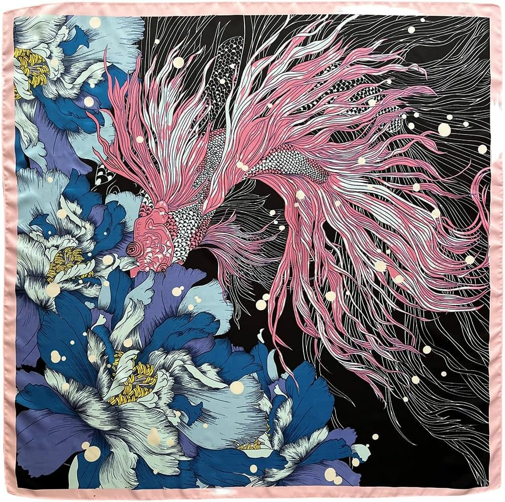 Julunar Silk like Head Scarf for Women - Satin Large Hair Scarves - 35" Square Silk Hair Wrap for Sleeping with Gift Packed