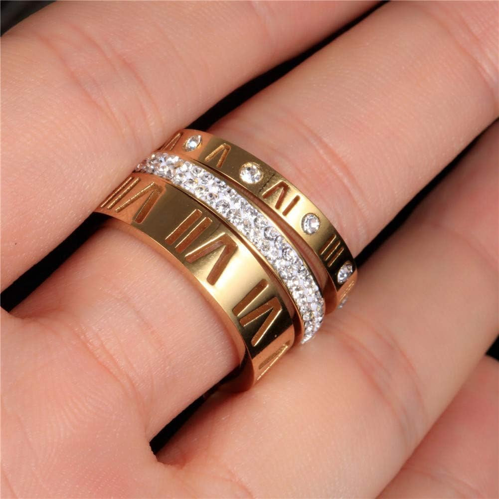 Women's thumb stacking ring with roman numerals