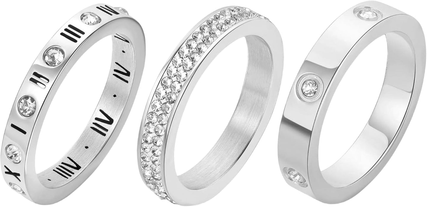 Individual gold stacking rings arranged in pattern