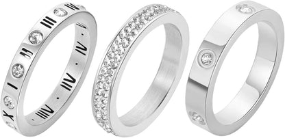 Individual gold stacking rings arranged in pattern