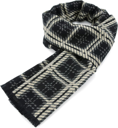 American Trends Mens Winter Warm Long Soft Scarf Plaid Tassel Scarf for Men Soft Classic Scarves