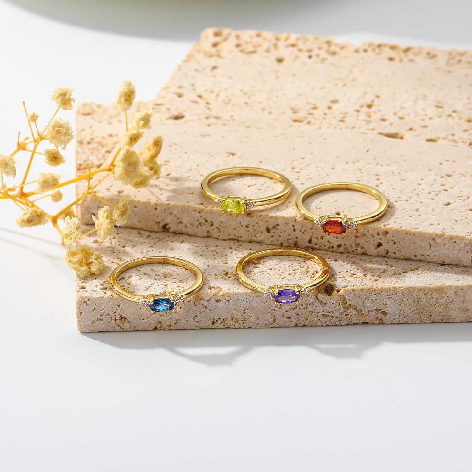 14K gold birthstone ring perfect birthday gift for women