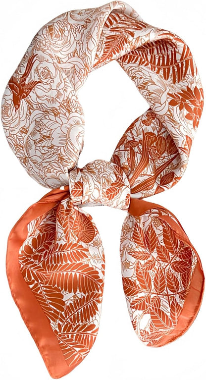 MINIDORA Satin Scarves for Women 27.5 × 27.5 Inches Medium Square Elegant Silk Feeling Head Scarf