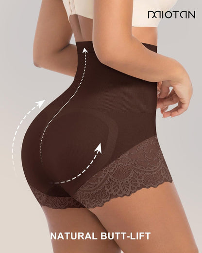 Comfortable high-waisted panties with delicate lace detail