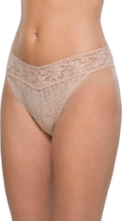 Hanky Panky lace thong front view delicate lingerie design