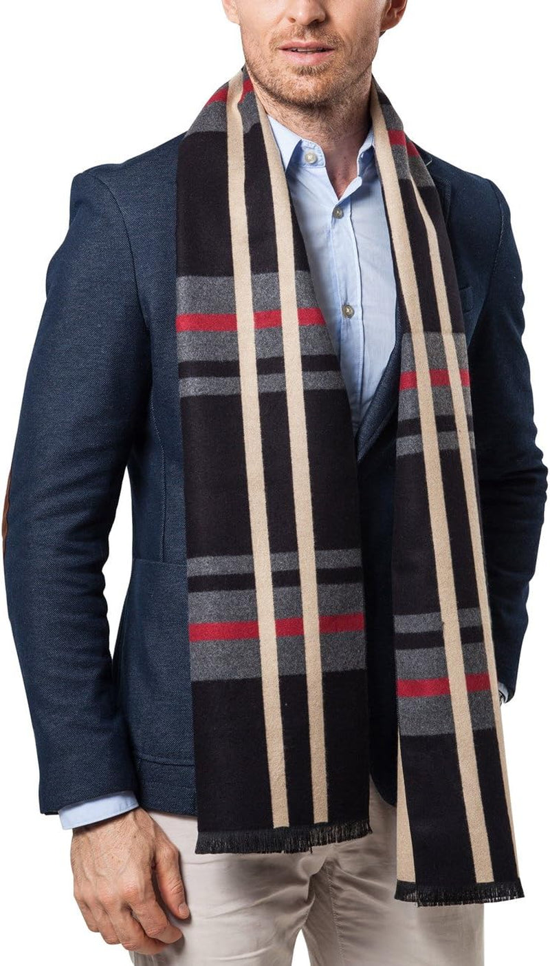 Shubb Men'S Fashion Scarves for Winter Cashmere Feel Scarf for Men 70.8 * 11.8 IN
