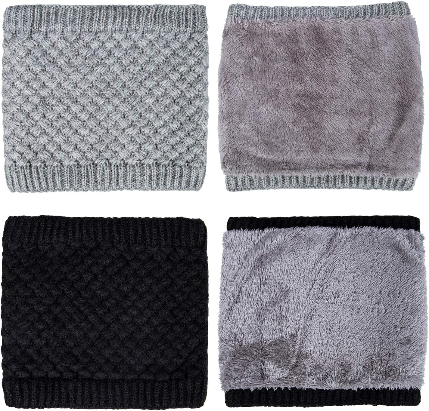 Loritta Neck Warmer Winter Warm Infinity Scarf Double-Layer Thick Fleece Windproof Scarves for Women Men