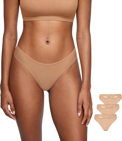 Magneticfit Thongs for Women Stretch Sexy Underwear Comfort Tagless Thong Low Rise Breathable Panties 3 Pack