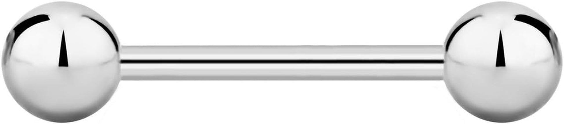 Forbidden Body Jewelry Nipple Barbell, Nipple Bars, Silver Nipplerings Piercing Surgical Steel 8G - 18G Straight Barbell Body Jewelry (Sold Individually)