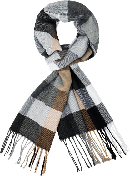 Vimate Plaid Scarf for Men Women Super Soft Classic Tartan Checkered Neck Scarves