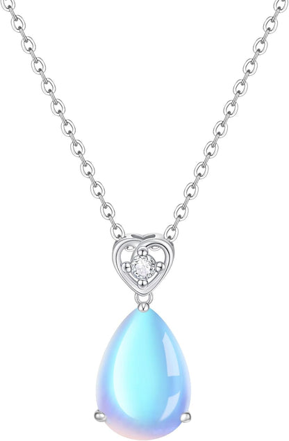 925 Sterling Silver Pendant Necklace for Women -Dainty Sunflower Crystal Necklaces Heart Cubic Zirconia Diamond Pendant Necklace Adjustable Jewelry Birthday Christmas Valentines Gifts for Her Mom Wife