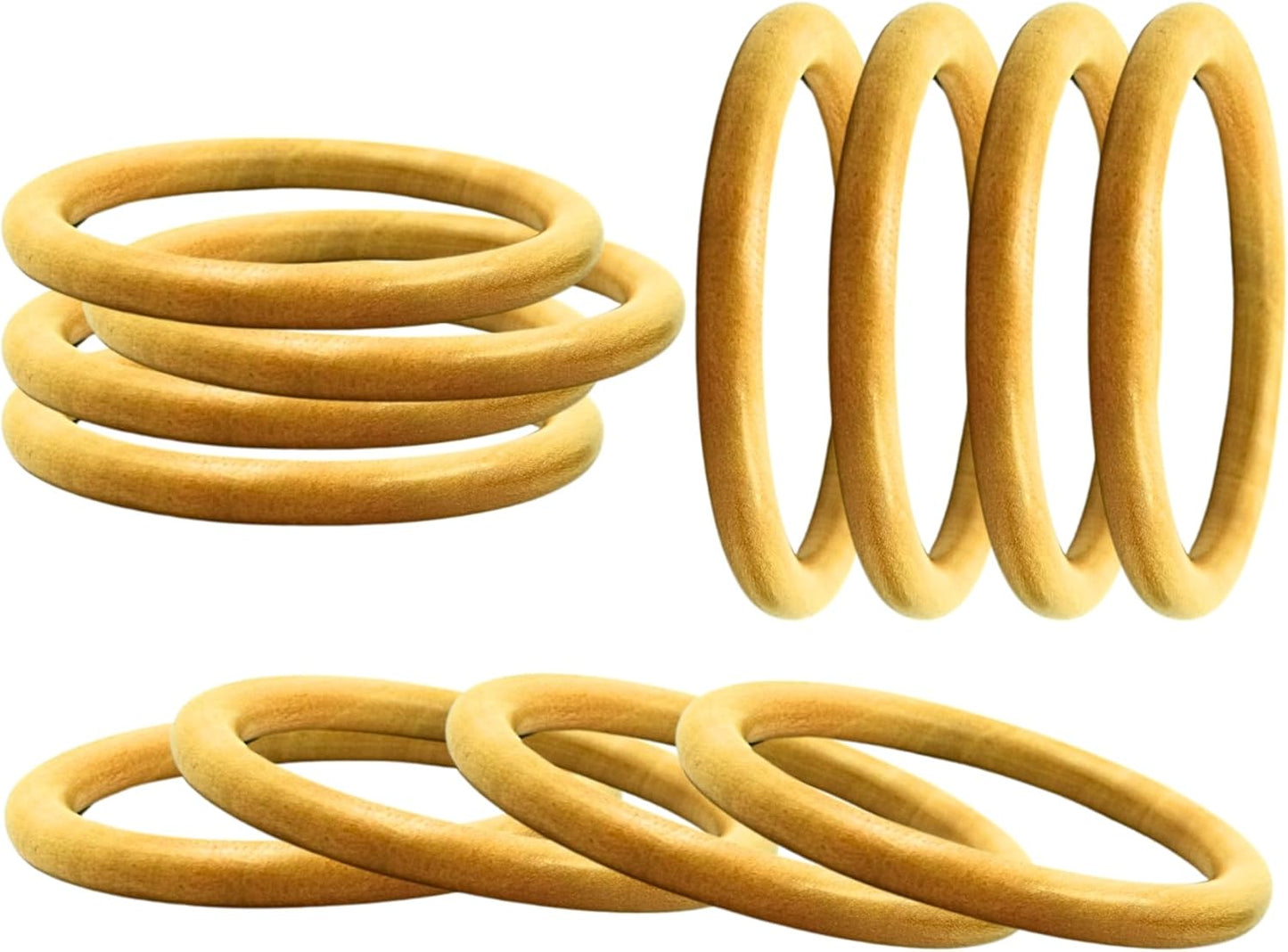 Handmade Natural Wooden Bangle Set (4 Pieces) for Women | Natural Wood Bangles Christmas Gift Jewelry for Her | Eco-Friendly Artisan Crafted Gift