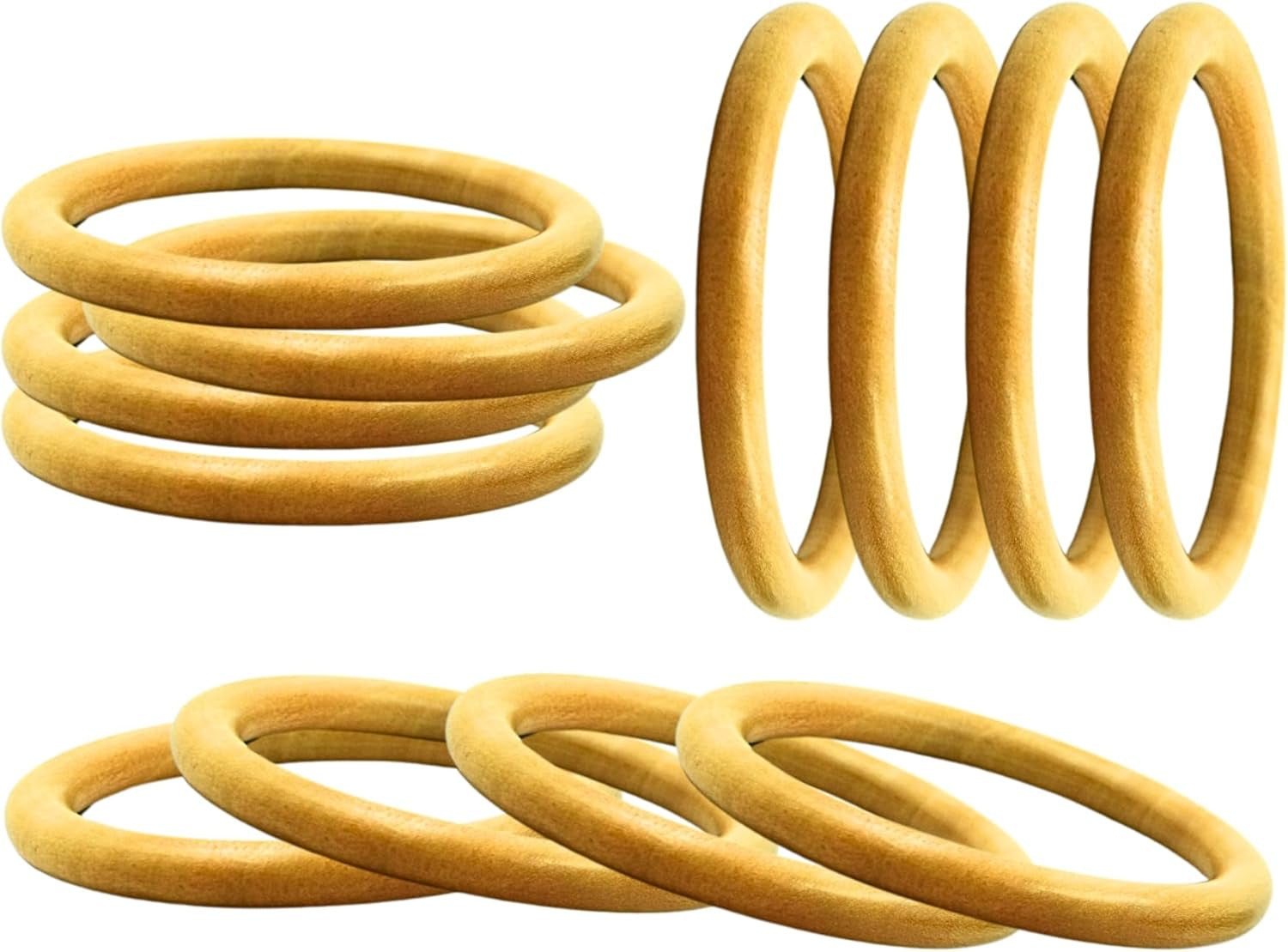 Handmade Natural Wooden Bangle Set (4 Pieces) for Women | Natural Wood Bangles Christmas Gift Jewelry for Her | Eco-Friendly Artisan Crafted Gift