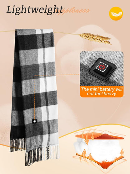 Heated Scarf for Women/Men, Electric Heating Scarf with 5500Mah Battery, up to 8 Hours of Warmth Heater for Winter