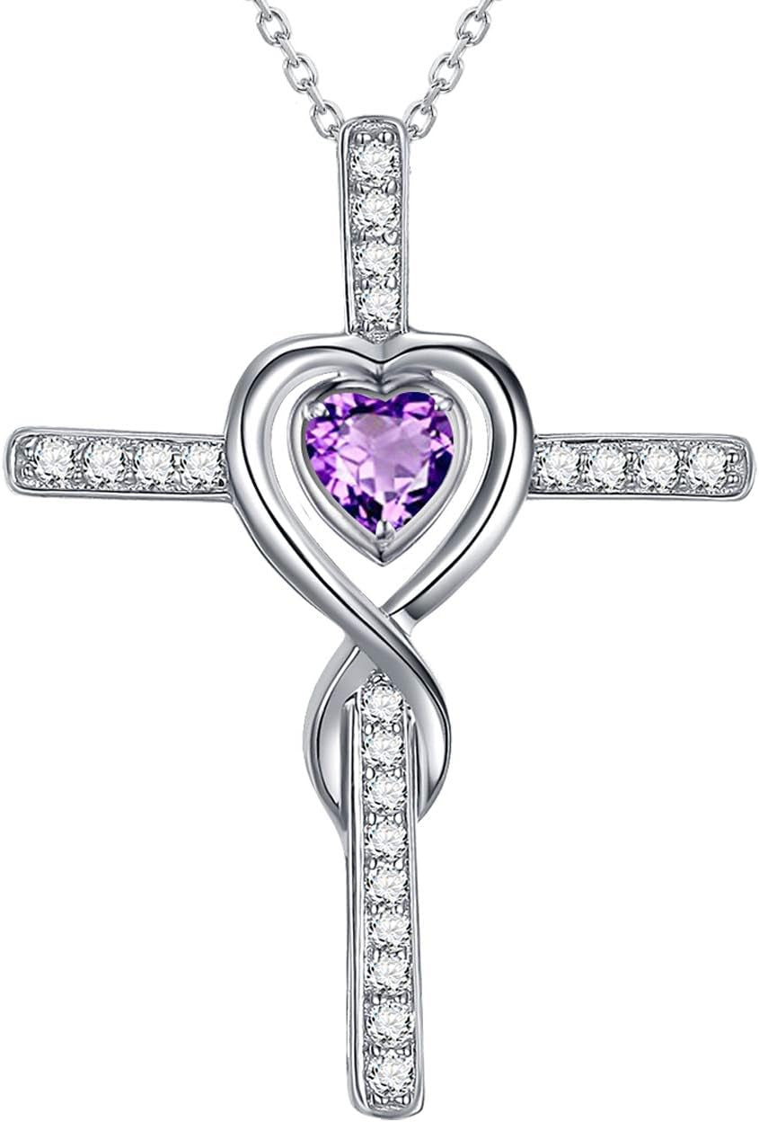 Dorella Love Infinity Christmas Jewelry for Women Birthday Gifts Wife Mom December January Birthstones Blue Topaz Garnet and More Stones Jewelry 925 Sterling Silver