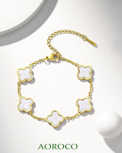 3Pcs 18K Gold Plated Love Bangle Clover Lucky Tennis Bracelets Set Non Tarnish Trendy Bracelet Jewelry Gifts for Women