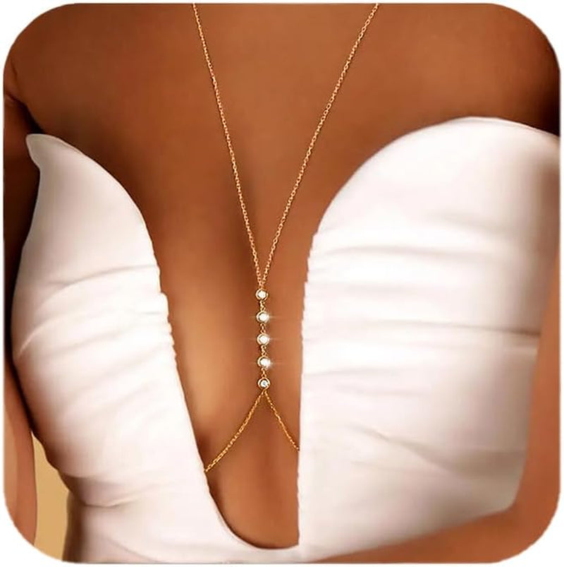 14K Gold Sexy Body Chains for Women, Waist Chain Beach Jewelry, Chain Belts for Women Fashion Summer Body Jewelry