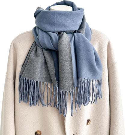 Winter Scarf for Women-Reversible Scarf with Cashmere-Like Softness 70X200Cm - Warm Shawl Wrap -Pashmina Shawls Wrap