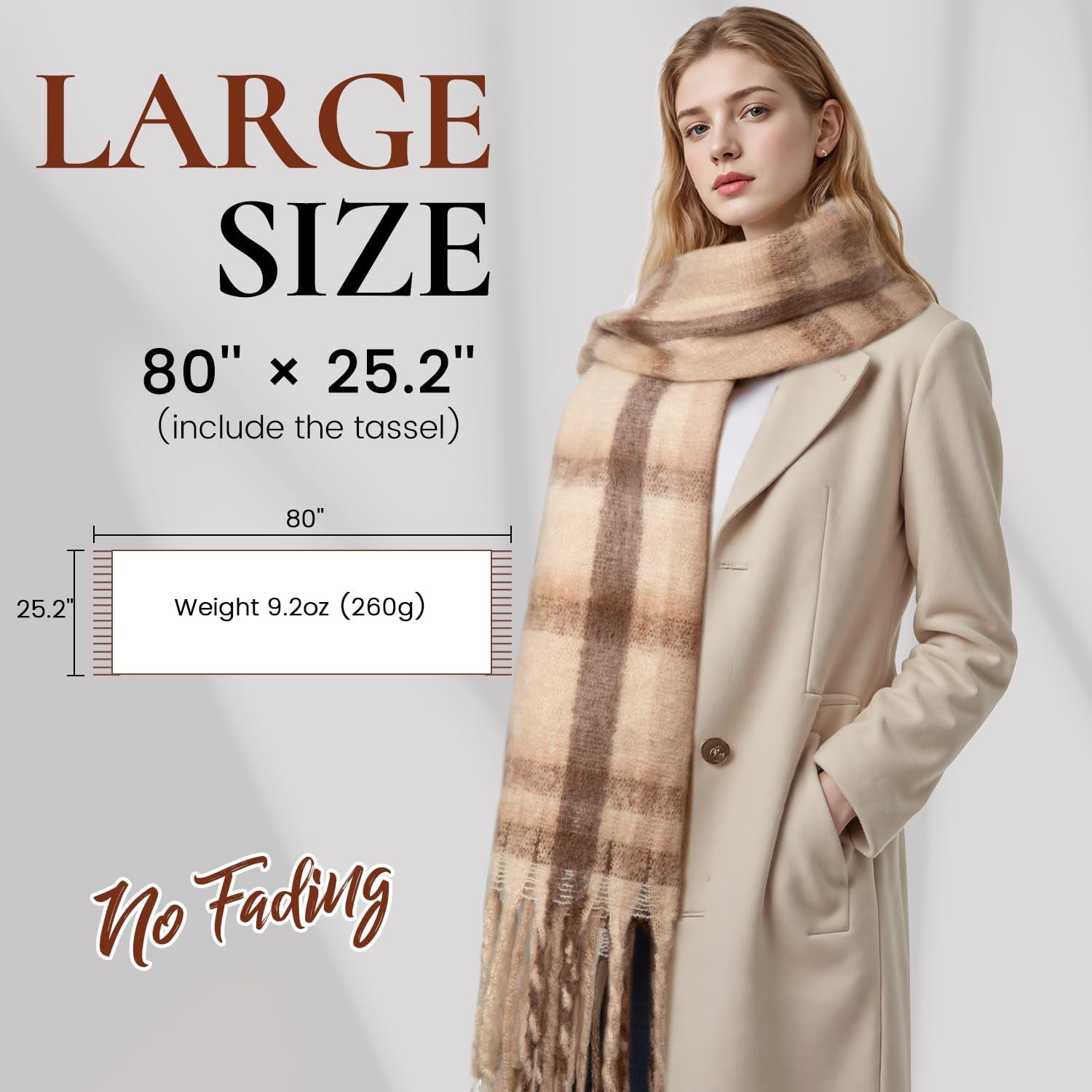 Scarf for Women, Winter Chunky Scarf Warm Scarves Long Shawl Large Winter Scarves Cold Weather for Women