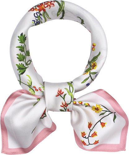 ANDANTINO 100% Mulberry Silk Square Scarf for Hair-25.6" X25.6'' Women Men Natural Silk Neckerchief Digital Printed Headscarf