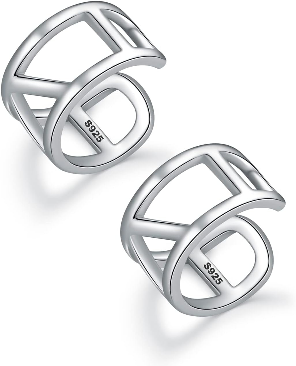 CHIC & ARTSY 925 Sterling Silver Ear Cuffs for Women, Non Piercing Clip on Cartilage Cuffs, Adjustable Fake Conch & Helix Earrings, Gold Plated & Oxidized Various Styles