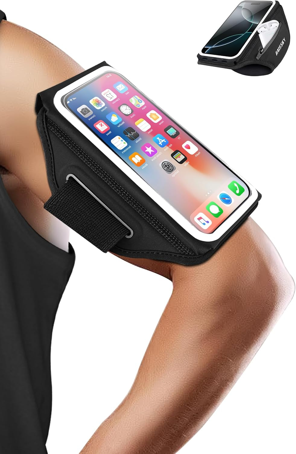 Galaxy S24 fitting snugly in adjustable sports armband