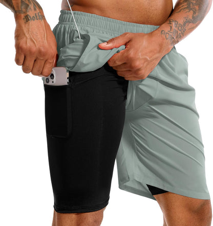 Men's athletic shorts waistband elastic design comfortable fit