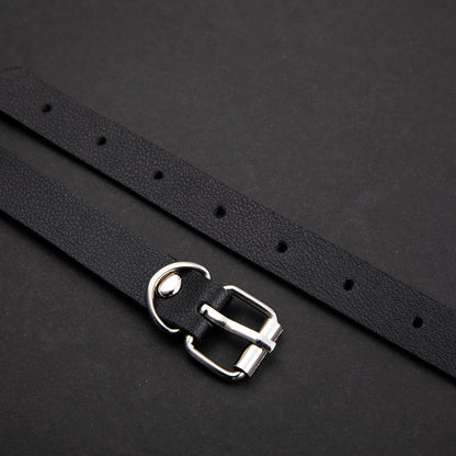 Punk Leather Body Chains for Women Layered Waist Belly Chain Belt Black Chest Chain Gothic Party Rave Body Jewelry